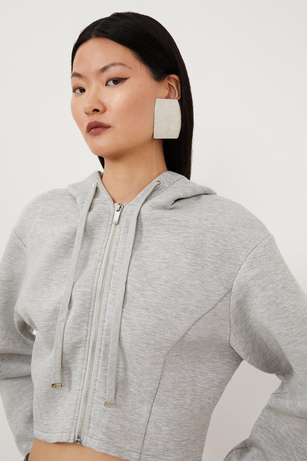 Light grey hot sale cropped hoodie